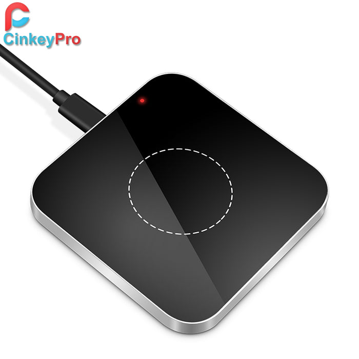 CinkeyPro QI Wireless Charger 5V/1A Charging Aluminum Pad Stand for iPhone 8 10 X Samsung Galaxy S6 S7 S8 Note 5 edge - iDeviceCase.com