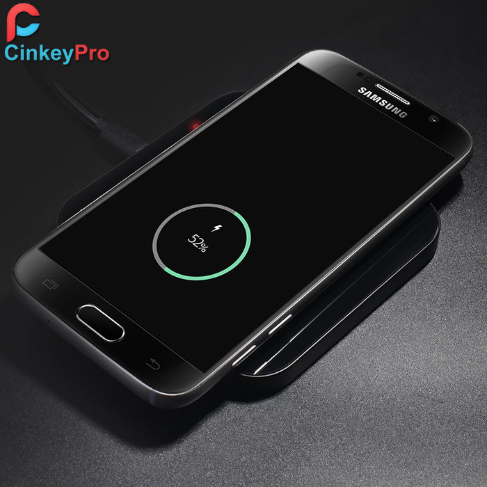 CinkeyPro QI Wireless Charger 5V/1A Charging Aluminum Pad Stand for iPhone 8 10 X Samsung Galaxy S6 S7 S8 Note 5 edge - iDeviceCase.com
