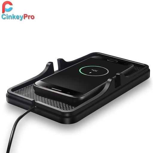 CinkeyPro W3 Wireless Car Charger Pad Holder Mobile Phone Stand 5V/1A QI Charging - iDeviceCase.com