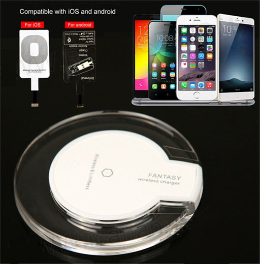 Fashion Crystal QI Wireless Charger Blue Light Crystal Charging Pad For Samsung Galaxy S8 S6 S7 EDGE LG Google iphone 8 plus X - iDeviceCase.com