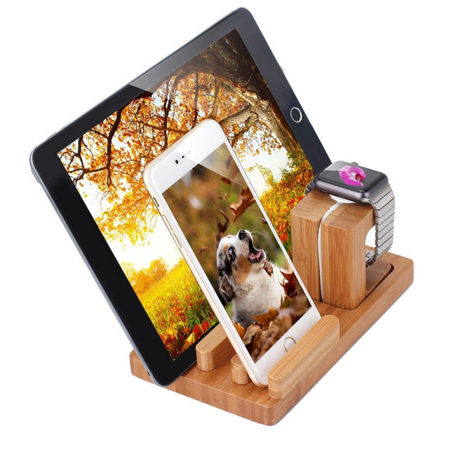 Apple Watches Multi Wood Bamboo Dock Charger Stand - iDeviceCase.com
