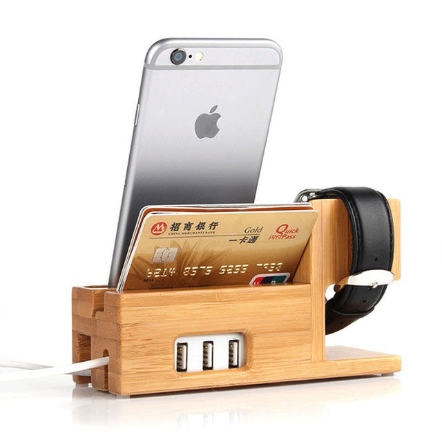 Apple Watches Multi Wood Bamboo Dock Charger Stand - iDeviceCase.com