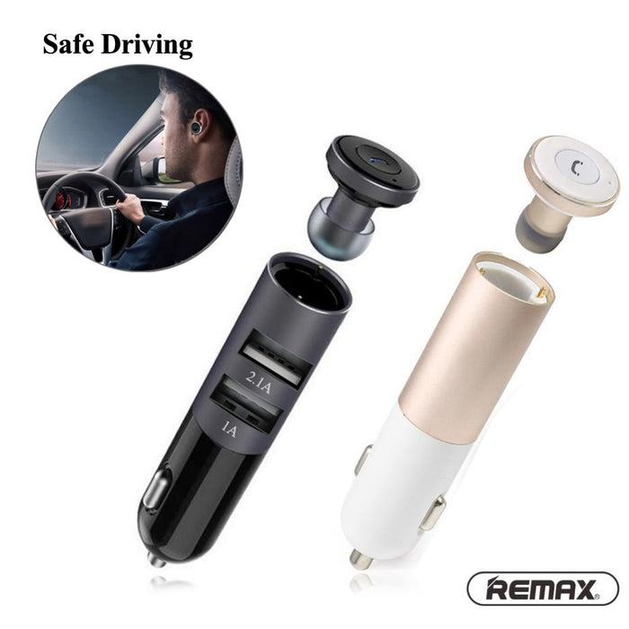 Remax RB-T11 2in1 Mini Bluetooth Headphone USB Car Charger Dock Wireless Car Headset Bluetooth Earphone for iPhone 7 6S Android - iDeviceCase.com