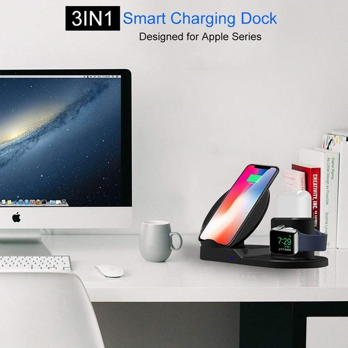 10W Qi Wireless Charger For Iphone X 7 8 Plus 3 IN 1 Fast Chargeur Quick Charge For Apple Watch Airpods Cargador Inalambrico - iDeviceCase.com