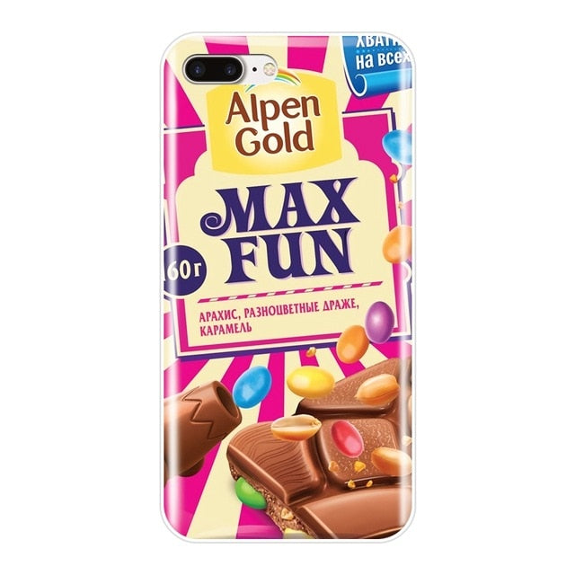 For iPhone 6 S 6S 7 8 X XR XS Max Case Silicone Funny Chocolate Russian Soft Cover For Apple iPhone 8 7 6S 6 S Plus Phone Case - iDeviceCase.com